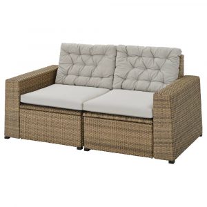 СОЛЛЕРОН 2-местный модульный диван, садовый, коричневый/Куддарна серый 161x82x84 см - 993.294.80