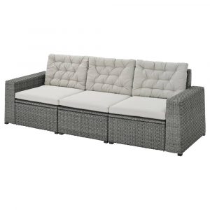 СОЛЛЕРОН 3-местный модульный диван, садовый, темно-серый/Куддарна серый 223x82x84 см - 793.295.32