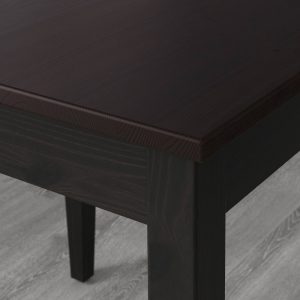 ЛЕРХАМН Стол и 2 стула, черно-коричневый/Рамна бежевый 74x74 см - 393.062.69