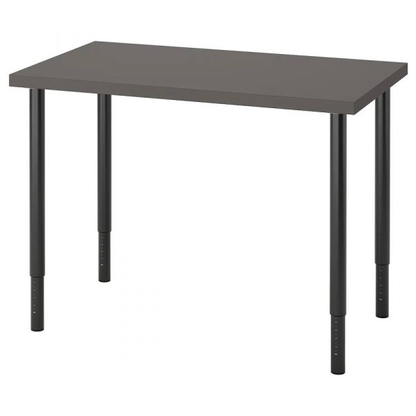 ЛИННМОН / ОЛОВ Письменный стол, темно-серый/черный 100x60 см - 594.161.15