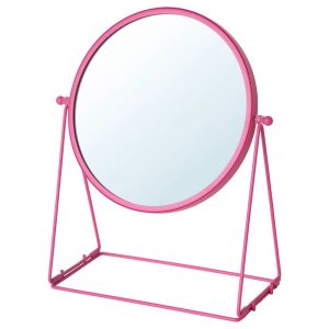 ЛАССБЮН Зеркало настольное, розовый 17 см - 105.030.05
