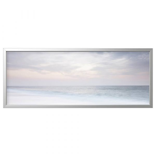 БЬЁРКСТА Картина с рамой, Океанский штиль/цвет алюминия 140x56 см - 494.168.37
