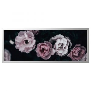 БЬЁРКСТА Картина с рамой, Розовые лепестки/цвет алюминия 140x56 см - 494.168.42