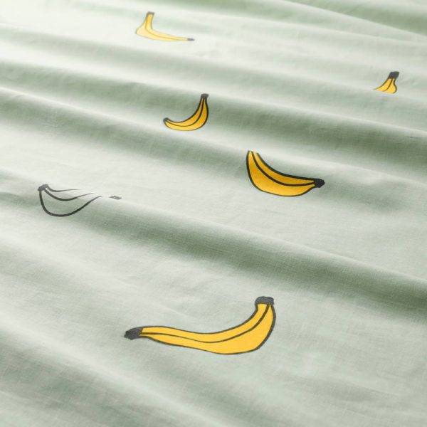ВЭНКРЕТС Пододеяльник и наволочка, орнамент «бананы» бледно-зеленый 150x200/50x70 см - 605.047.19