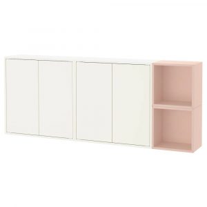 ЭКЕТ Комбинация настенных шкафов, белый/бледно-розовый 175x25x70 см - 894.436.07
