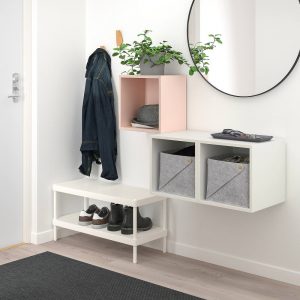 ЭКЕТ Комбинация настенных шкафов, бледно-розовый/белый 105x35x70 см - 794.424.01