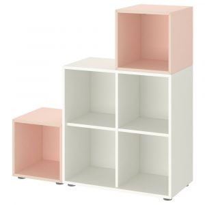 ЭКЕТ Комбинация шкафов с ножками, белый/бледно-розовый 105x35x107 см - 594.436.23