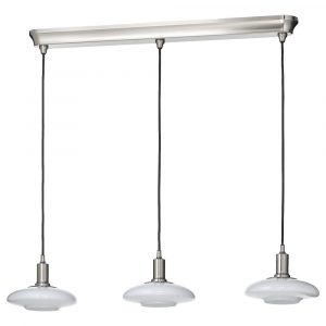 ТЭЛЛЬБЮН Подвесной светильник с 3 лампами, никелированный/молочный стекло 89 см - 204.898.48