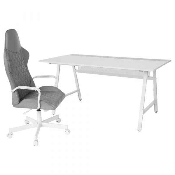 УТЕСПЕЛАРЕ Геймерский стол и стул, серый/светло-серый - 394.407.10
