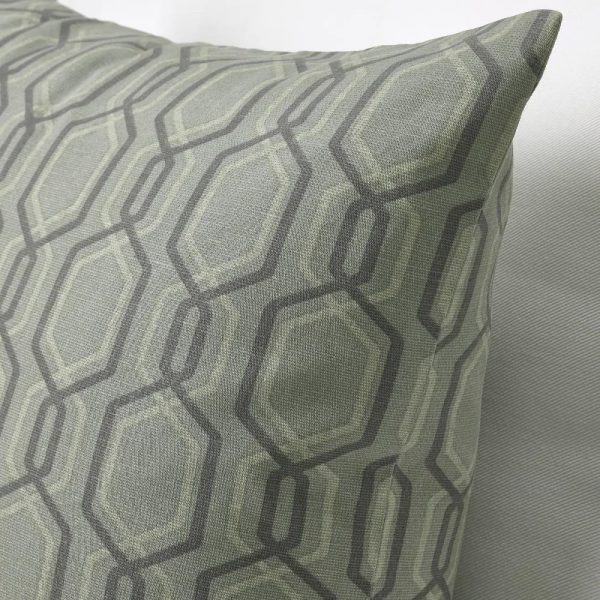 ЙЭТТЕПОППЕЛЬ Чехол на подушку, зеленый/серый 50x50 см - 605.136.29