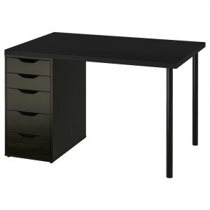 МОЛВАКТ / АЛЕКС Письменный стол, черный/черно-коричневый 120x80 см - 194.400.18