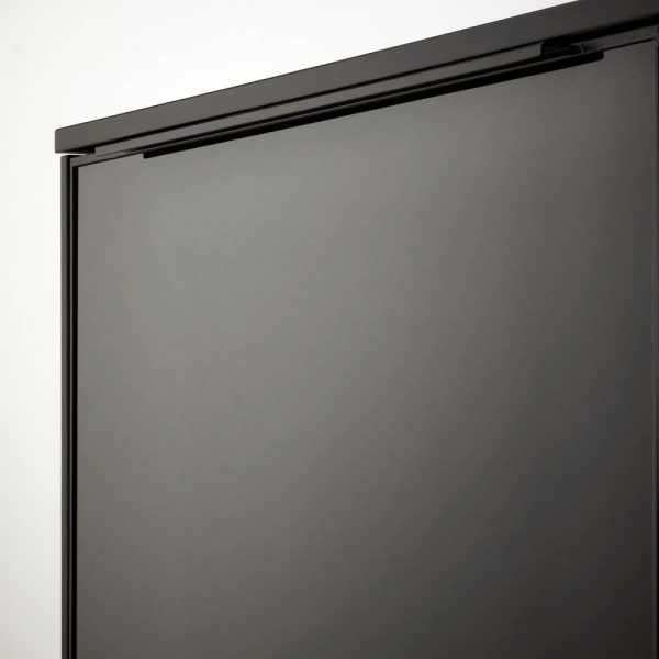РАННЭС Тумба под ТВ, с дверцами, черный/черный стекло 180x40 см - 805.067.55
