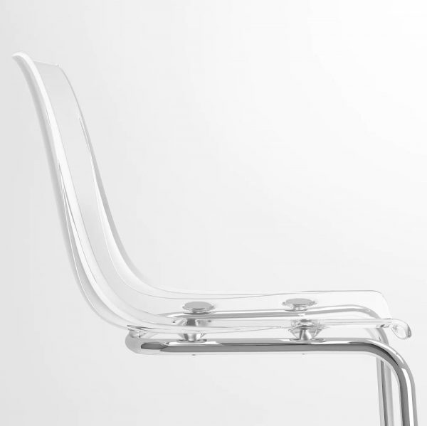 ДОКСТА / ТОБИАС Стол и 4 стула, белый белый/прозрачный хромированный 103 см - 094.834.33