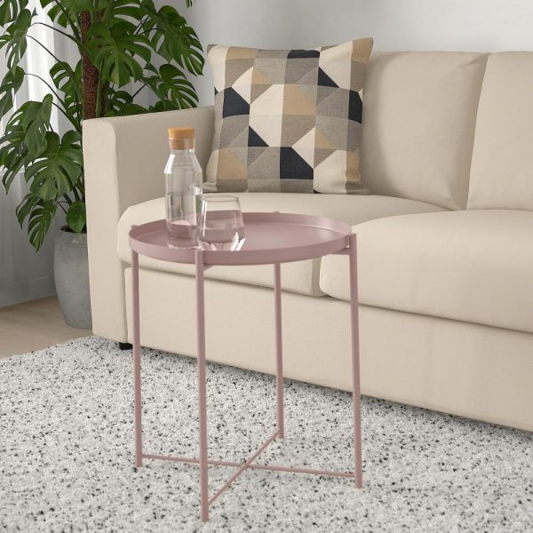 ГЛАДОМ Стол сервировочный, бледно-розовый 45x53 см - 705.194.09