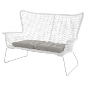 ХЭГСТЕН 2-местный модульный диван, садовый, белый/Куддарна серый 146 см - 094.366.20