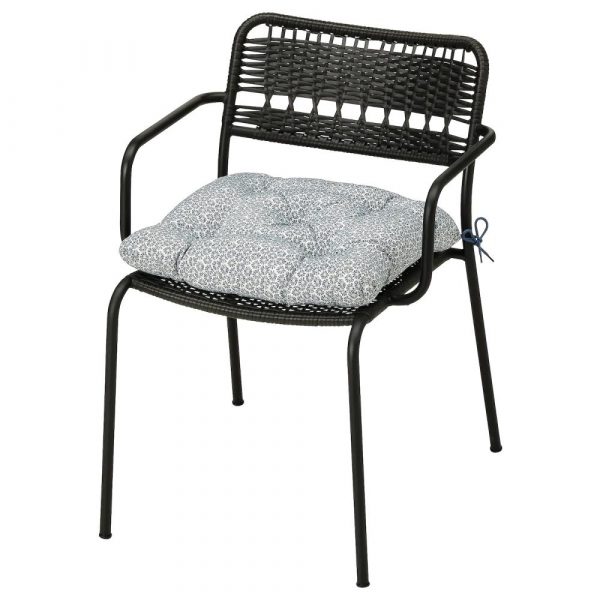 ЛЭККЭ Садовое кресло, темно-серый/клёсан синий - 494.351.95