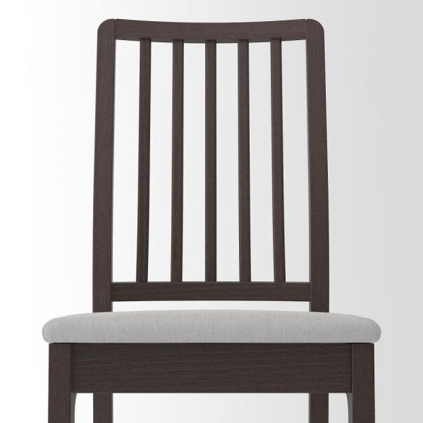 ЛАНЕБЕРГ / ЭКЕДАЛЕН Стол и 4 стула, коричнево-чёрный темно-коричневый/Оррста светло-серый 130/190x80 см - 194.829.56