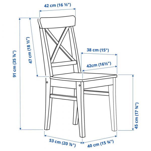 СКОГСТА / ИНГОЛЬФ Стол и 6 стульев, акация/черный 235x100 см - 594.826.95
