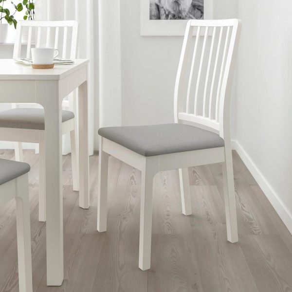 ЭКЕДАЛЕН / ЭКЕДАЛЕН Стол и 4 стула, белый белый/Оррста светло-серый 80/120 см - 094.829.66