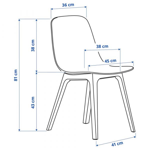 ЭКЕДАЛЕН / ОДГЕР Стол и 6 стульев, дуб/синий 120/180 см - 794.830.19