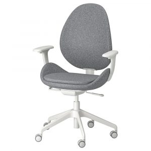 ХАТТЕФЬЕЛЛЬ Рабочий стул с подлокотниками, Гуннаред классический серый - 804.945.16