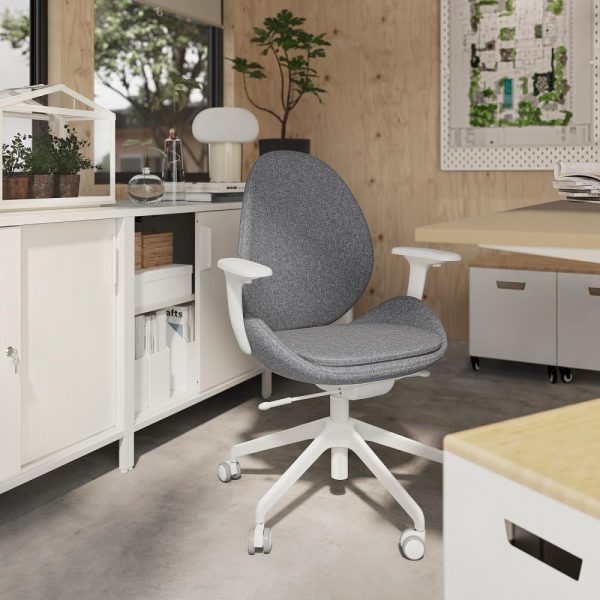 ХАТТЕФЬЕЛЛЬ Рабочий стул с подлокотниками, Гуннаред классический серый - 804.945.16