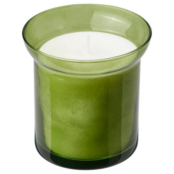 ХЕДЕРСАМ Ароматическая свеча в стакане, Свежая трава/светло-зеленый 50 ч - 105.024.21