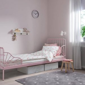 МИННЕН Раздвижная кровать, светло-розовый 80x200 см - 105.033.93