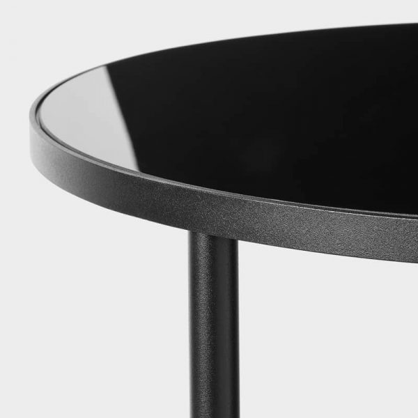 ASPEROD придиванный столик, 45 см, черный/стекло черный - 104.621.80