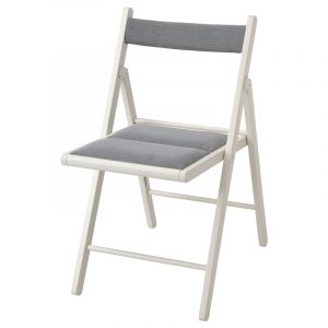 TERJE стул складной, белый/Knisa светло-серый - 804.569.82