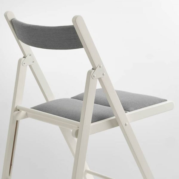 TERJE стул складной, белый/Knisa светло-серый - 804.569.82