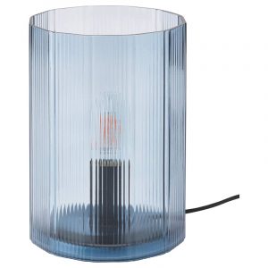 MIKROKLIN лампа настольная, 22 см, стекло синий - 404.876.12