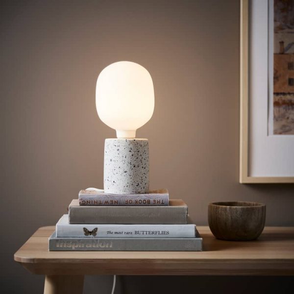 LERSKIFFER лампа настольная, 11 см, с эффектом терраццо/белый - 904.862.95