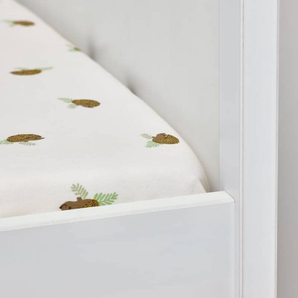 TROLLDOM простыня натяжн для кроватки, 60x120 см, орнамент «ежики»/белый - 205.143.86