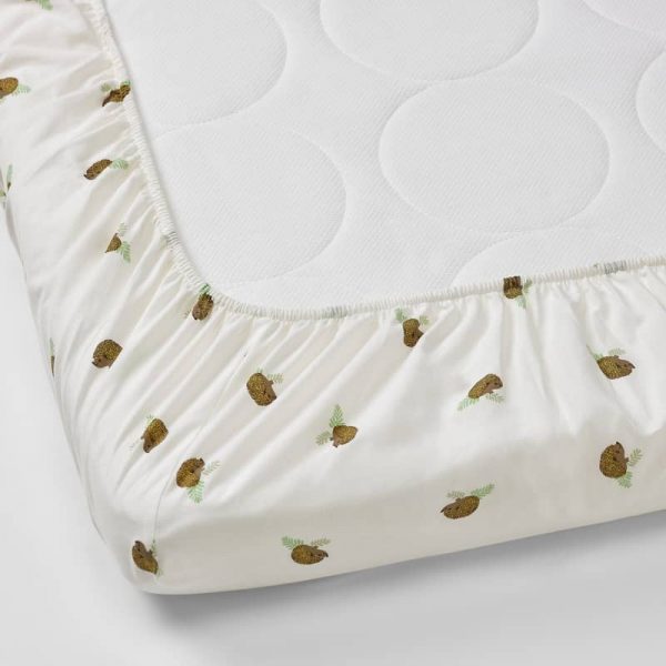 TROLLDOM простыня натяжн для кроватки, 60x120 см, орнамент «ежики»/белый - 205.143.86