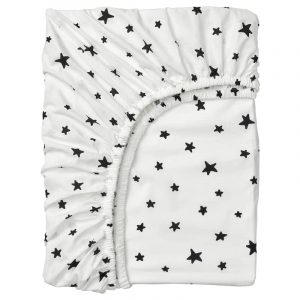 BUSENKEL натяжная простыня, 90x200 см, орнамент «звезды»/белый - 105.231.88