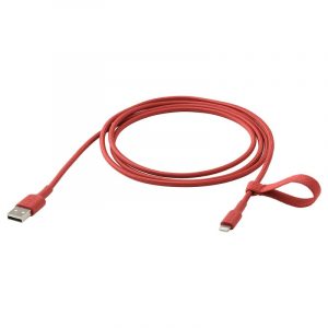 LILLHULT кабель USB-A–lightning, 1. 5 м, красный - 305.284.96
