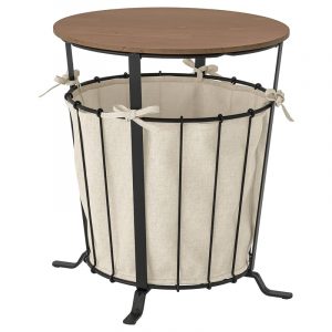ANGESBYN столик с отделениями д/хранения, 43 см, черный/сосна светло-коричневая морилка - 004.978.06