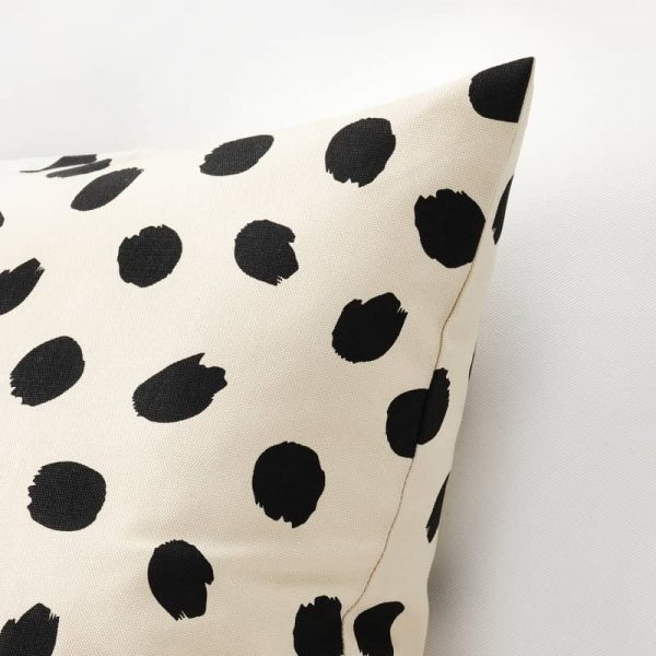 ODDNY чехол на подушку, 50x50 см, белый с оттенком/орнамент «точки» черный - 405.238.27