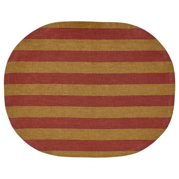 KROSAMOS салфетка под приборы, 45x35 см, в полоску/желтый красно-коричневый - 305.318.18