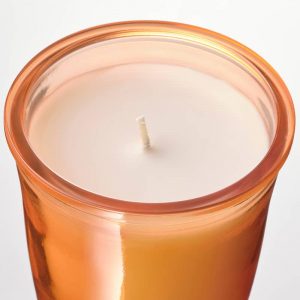 ASPSKOG ароматическая свеча в стакане, 20 ч, Пряная тыква/оранжевый - 705.272.06