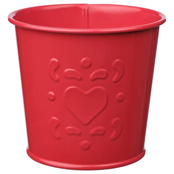VINTERFINT кашпо, 9 см, орнамент «сердечки» красный - 905.296.19