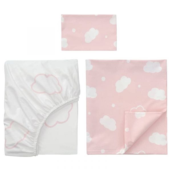 RINGDUVA детское постельное белье, 3 предм. , 60x120 см, облако/розовый - 705.411.94