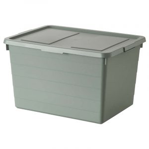 SOCKERBIT контейнер с крышкой, 38x51x30 см, серо-зеленый - 205.140.70