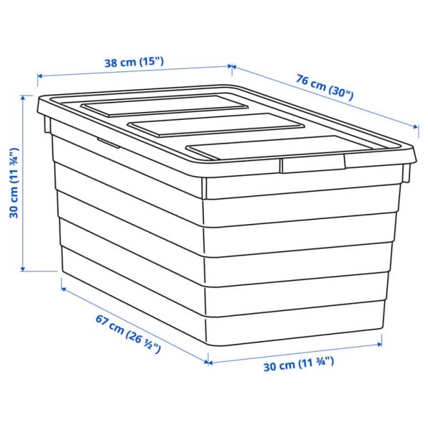 SOCKERBIT контейнер с крышкой, 38x76x30 см, белый - 405.220.88