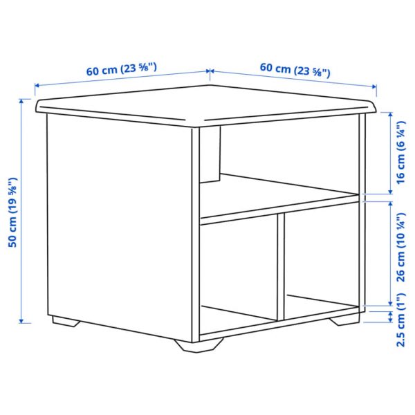 SKRUVBY журнальный стол, 60x60 см, черно-синий - 705.319.82
